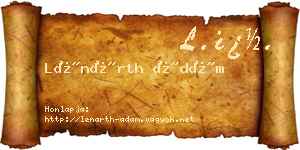 Lénárth Ádám névjegykártya